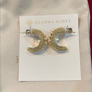 Kendra Scott Gold and Pearl Crescent Earrings